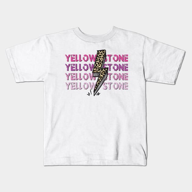 Yellowstone Kids T-Shirt by fineaswine